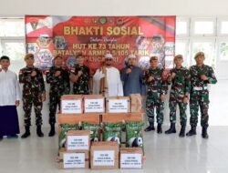Satgas Pamtas Yonarmed 5/105 Tarik PG Gelar Baksos di Perbatasan