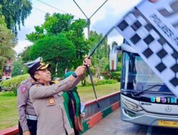 AKBP Hidayat Lepas Pemberangkatan Mudik Gratis Polres Pangandaran Ke Empat Tujuan