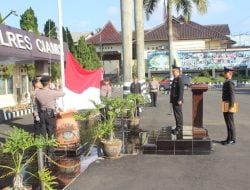 Peringatan Harlah Pancasila, Polres Ciamis Gelar Upacara Bendera di Mako