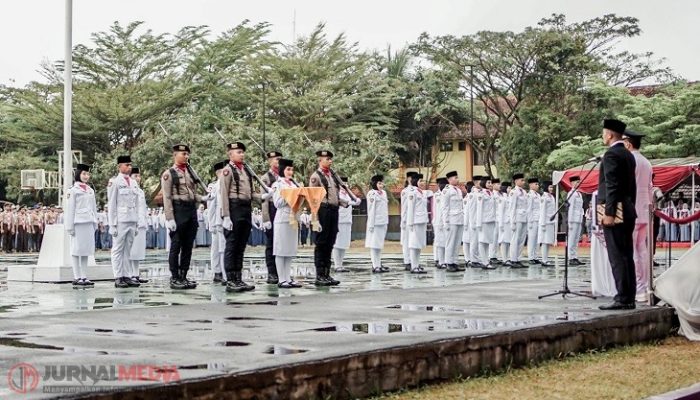 Meski Diguyur Hujan, Upacara HUT ke-78 RI di Kabupaten Ciamis Berjalan Khidmat