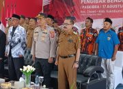 Kapolsek Cisaat Hadiri Upacara Pengukuhan Paskibraka Tingkat Kecamatan Cisaat Tahun 2023