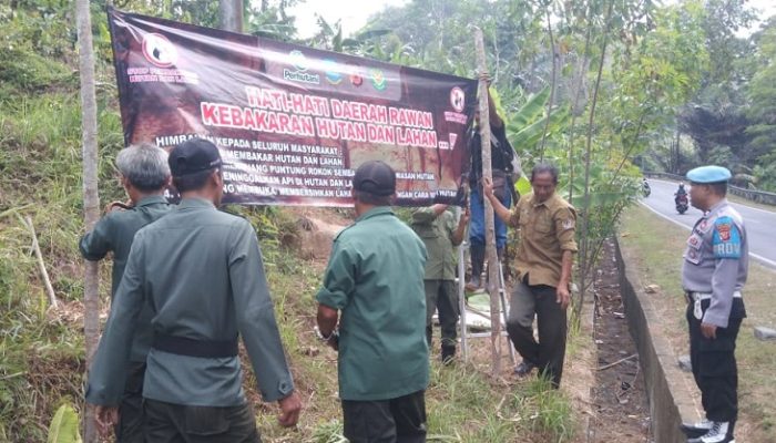 Cegah Karhutla, Polri-TNI, Perhutani dan Kecamatan di Kalipucang Pangandaran Lakukan Ini