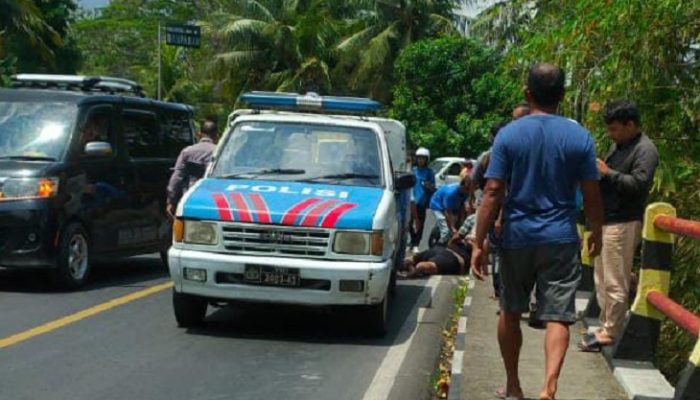 Hantam Trotoar, Pemotor di Banjarsari Ciamis Tewas