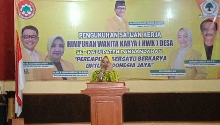 Pelantikan HWK Desa Se-Pangandaran. Ade Ruminah : Langkah Taktis Golkar Pangandaran