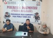 Bahas Pengawasan Masa Kampanye Pemilu 2024, Panwascam Banjar Gelar Press Release