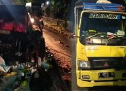 Sebuah Mobil Pick Up Tabrakan Dengan Mobil Truck di Banjar, Satu Orang Luka Parah