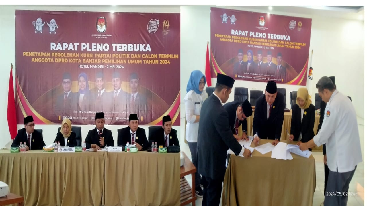 KPU Kota Banjar Tetapkan 30 Caleg Terpilih Melalui Rapat Pleno Terbuka