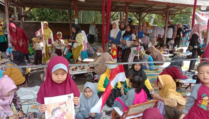 Ratusan Anak Usia Dini Mengikuti Lomba Mewarnai Pejuang Kemerdekaan di Padaherang