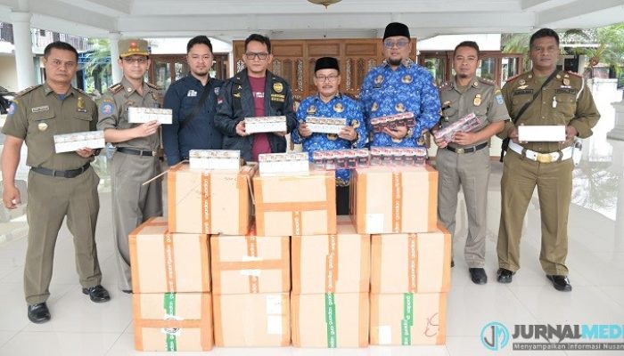 Satpol PP Banjar Bersama Bea Cukai Tasikmalaya Amankan 44 Ribu Batang Rokok Ilegal