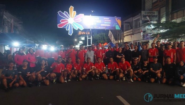 Olahraga Sambil Sapa Warga, Polres Banjar Gelar Run Night