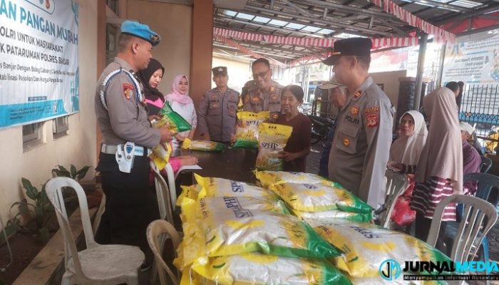 Polsek Pataruman dan Bulog Gelar Pasar Beras Murah, Stok Ludes dalam Sehari
